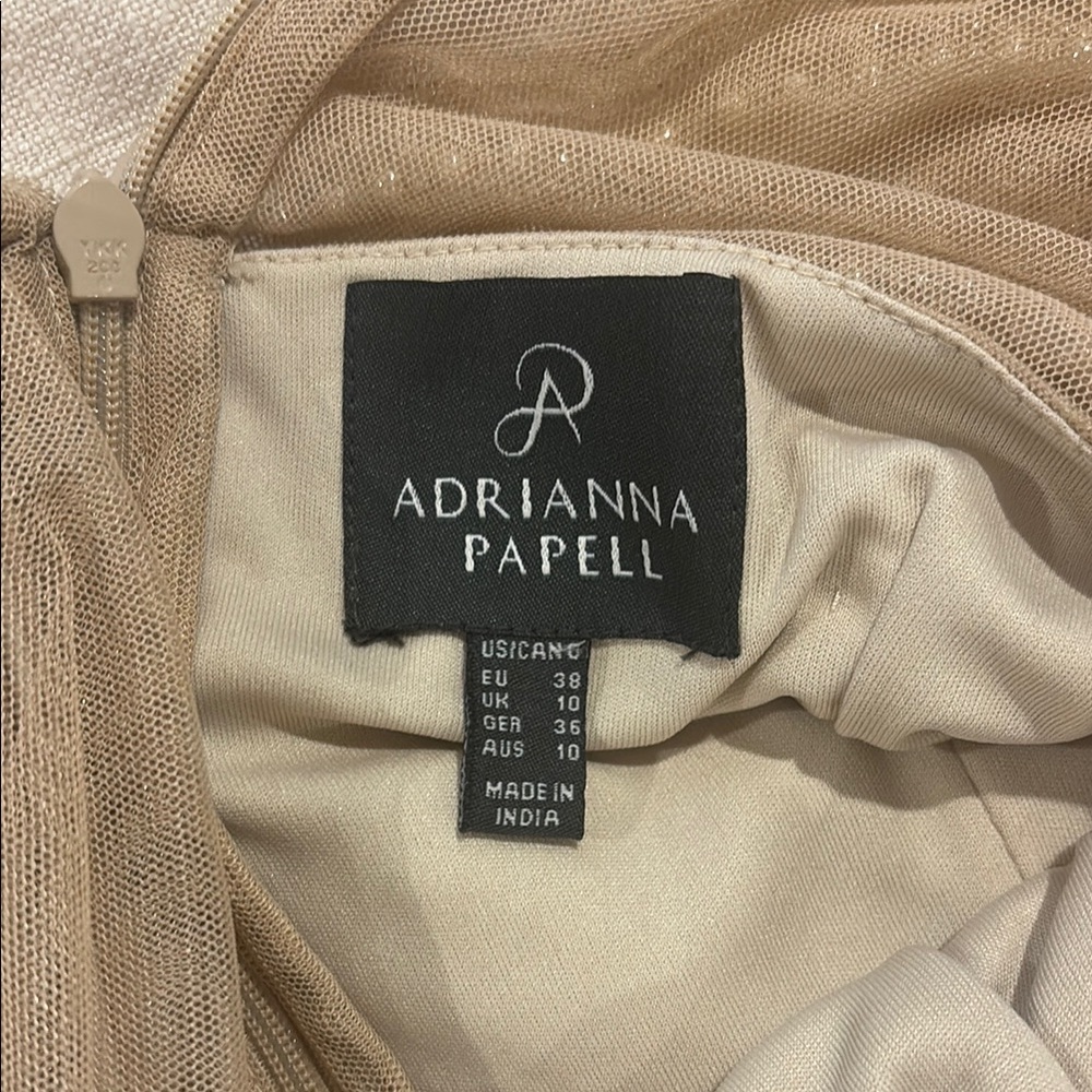 Adrianna Papell Cream and Tan Halter Maxi Dress - Picture 2 of 2